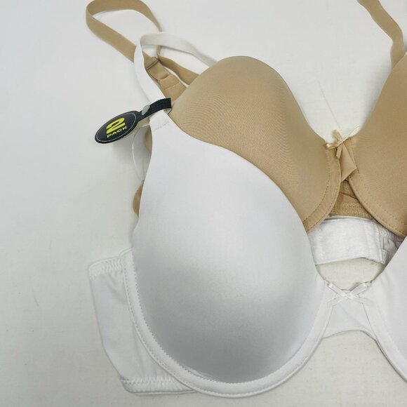 Maidenform Self Expressions Womens 38C 2 Pack T-Shirt Bra 5701 Latte/White 890 - Picture 4 of 8